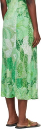 PLEATS PLEASE ISSEY MIYAKE Green Foggy Forest Midi Skirt