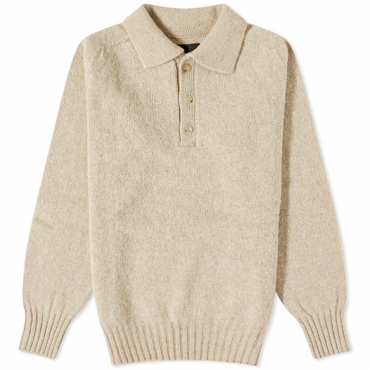 Photo: Howlin by Morrison Men's Howlin' Ghost Pressure Knit Polo Shirt in Biscuit