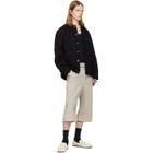 LEMAIRE Taupe Wide-Leg Belted Denim Shorts
