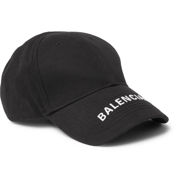 Photo: Balenciaga - Logo-Embroidered Cotton-Twill Baseball Cap - Men - Black