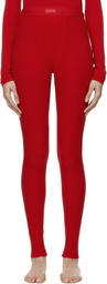 SKIMS Red Cotton Rib Leggings