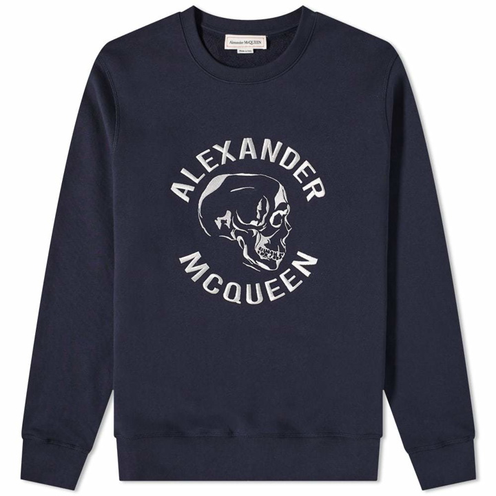 Photo: Alexander McQueen Embroidered Skull Logo Crew Sweat