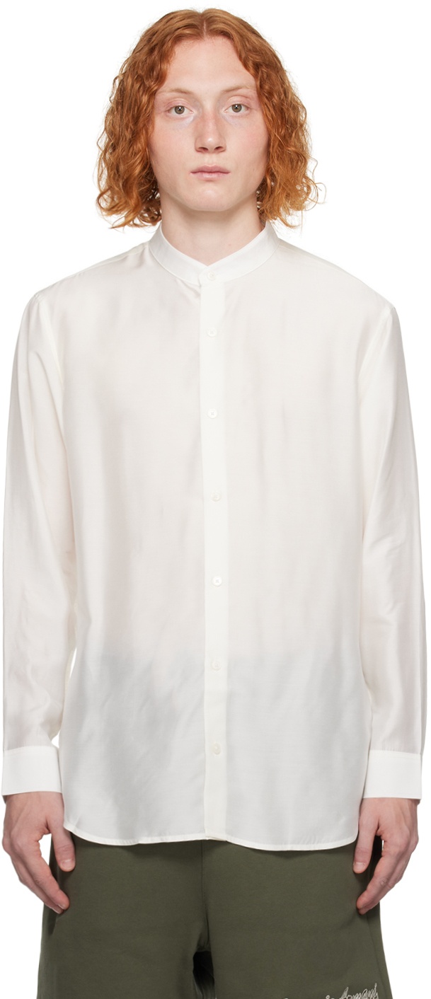Emporio Armani White Band Collar Shirt
