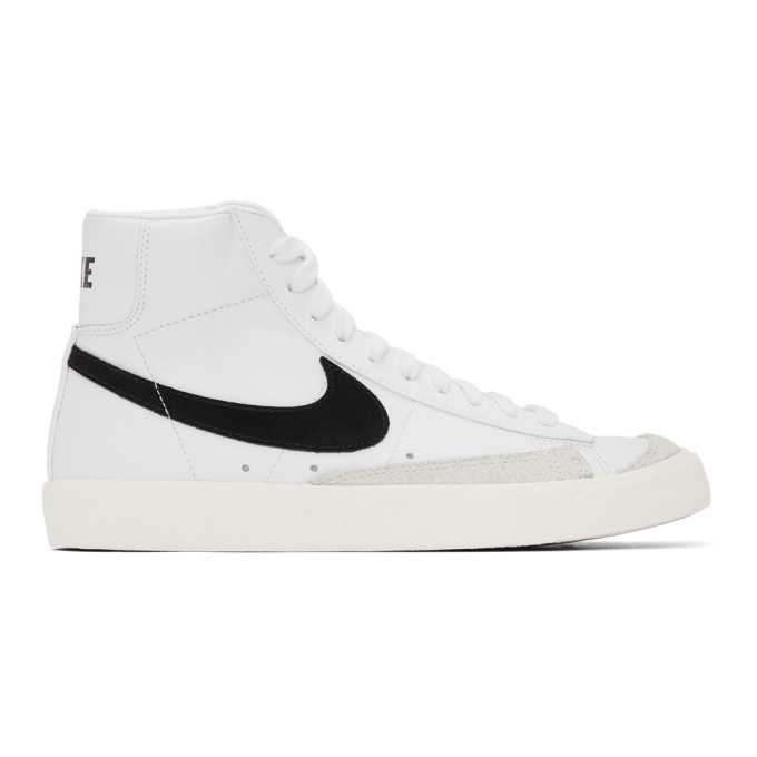 Photo: Nike White and Black Blazer Mid 77 Vintage Sneakers