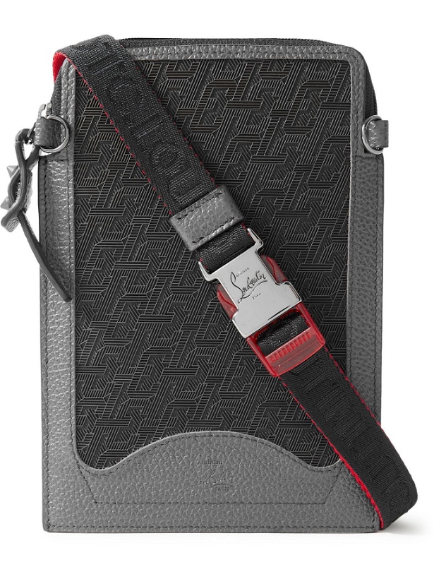 Photo: CHRISTIAN LOUBOUTIN - Rubber-Trimmed Full-Grain Leather Pouch