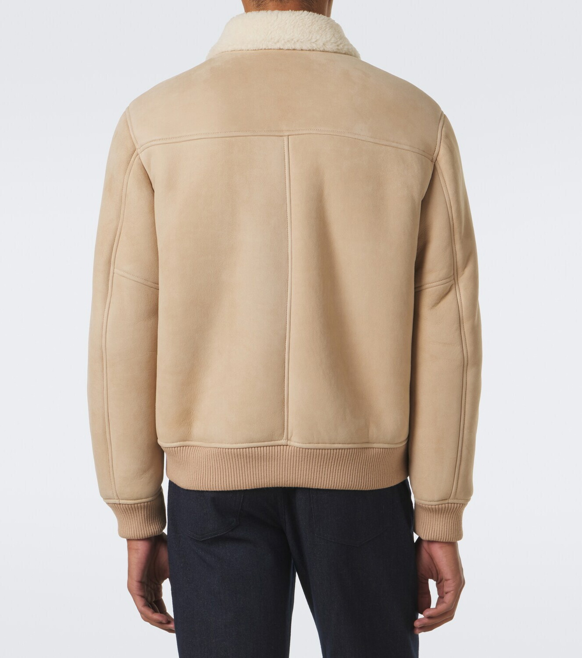 Canali Shearling-trimmed suede blouson jacket