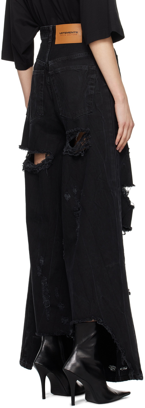 VETEMENTS Black Destroyed Jeans Vetements