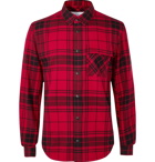 Aztech Mountain - Loge Peak Shell-Panelled Checked Brushed Cotton-Flannel Shirt - Red