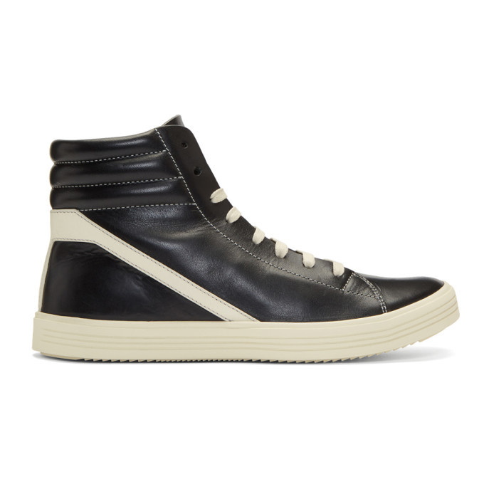 Photo: Rick Owens Black and Off-White Geothrasher High-Top Sneakers