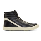 Rick Owens Black and Off-White Geothrasher High-Top Sneakers
