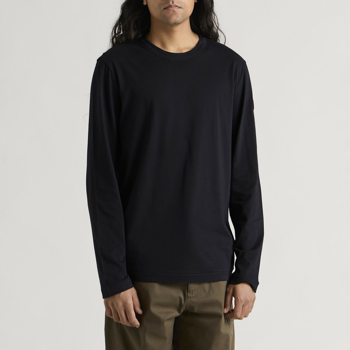 Moncler Men's Cotton Long Sleeve T-Shirt in Navy Moncler