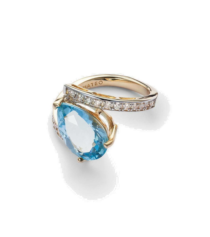 Photo: Mateo Slanted 14kt gold ring with topaz