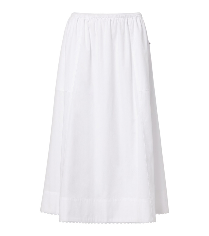 Photo: Vince Scalloped cotton poplin midi skirt