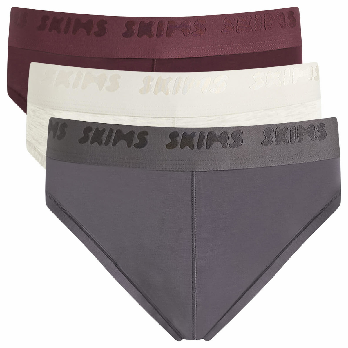 SKIMS Men's Stretch Brief 3-Pack in Raven Multi