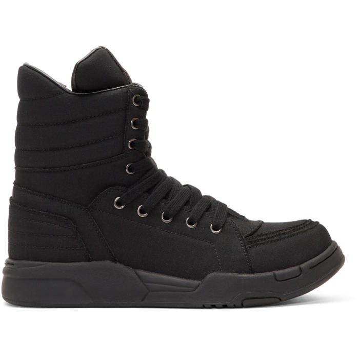 Diet Butcher Slim Skin Black Massive Side Zip High-Top Sneakers