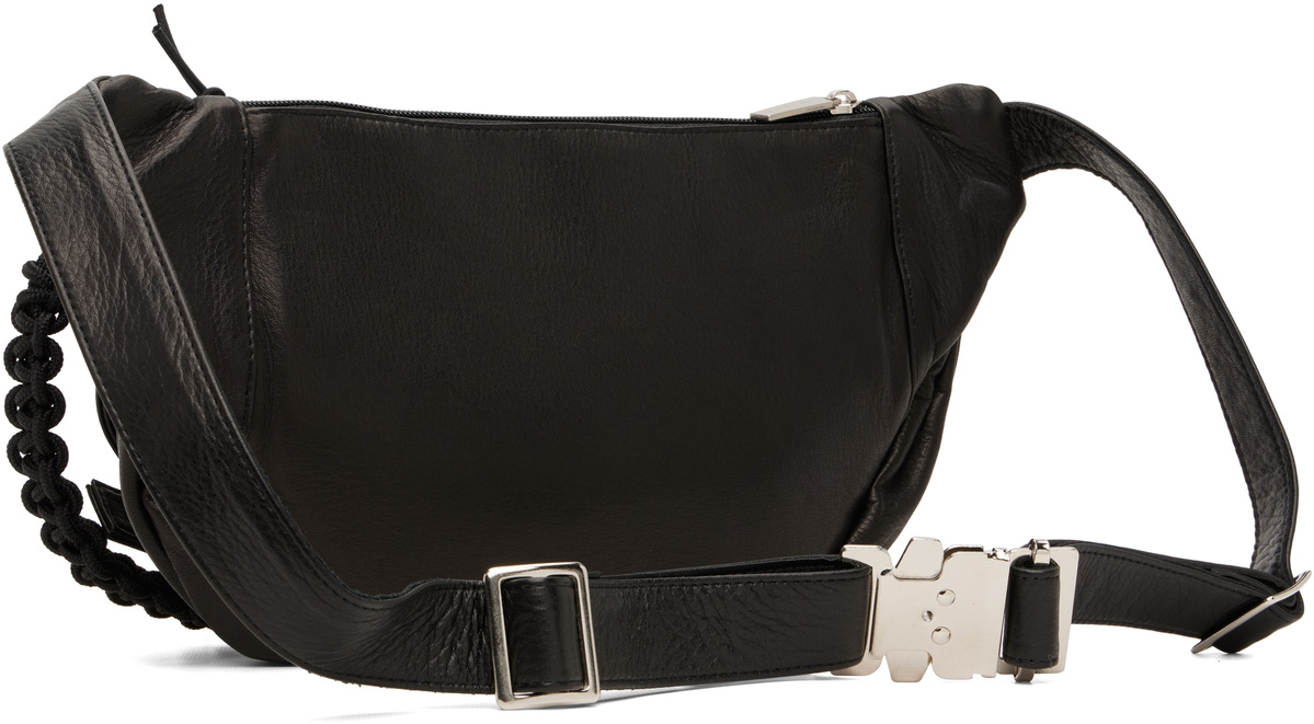 YOHJI YAMAMOTO Black Soft Oil Cow Leather Belt Bag