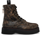 R13 Brown Single Stack Boots