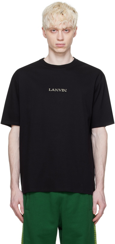 Photo: Lanvin Black Embroidered T-Shirt