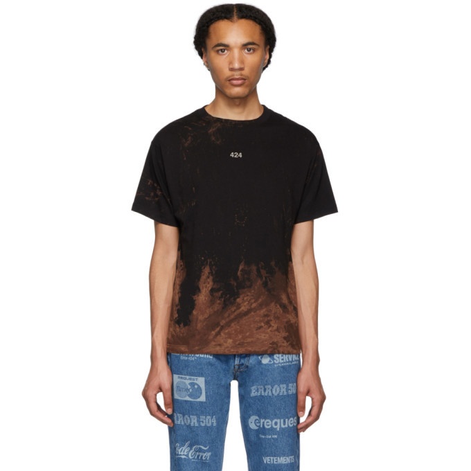 Photo: 424 Black Reworked Bleached T-Shirt