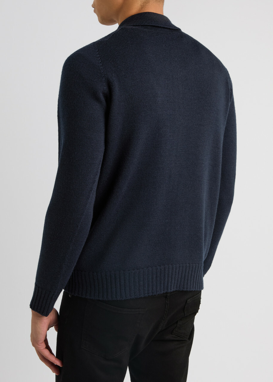 トップス JOHN SMEDLEY Wool Cardigan John Smedley Mens Cardigan Sweater, Sz Small, Navy Blue New