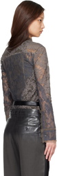 Acne Studios Gray Lace Corset Shirt