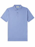 John Smedley - Slim-Fit Merino Wool-Piqué Polo Shirt - Blue