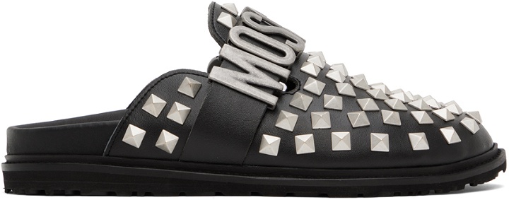 Photo: Moschino Black Maxi Lettering Mules