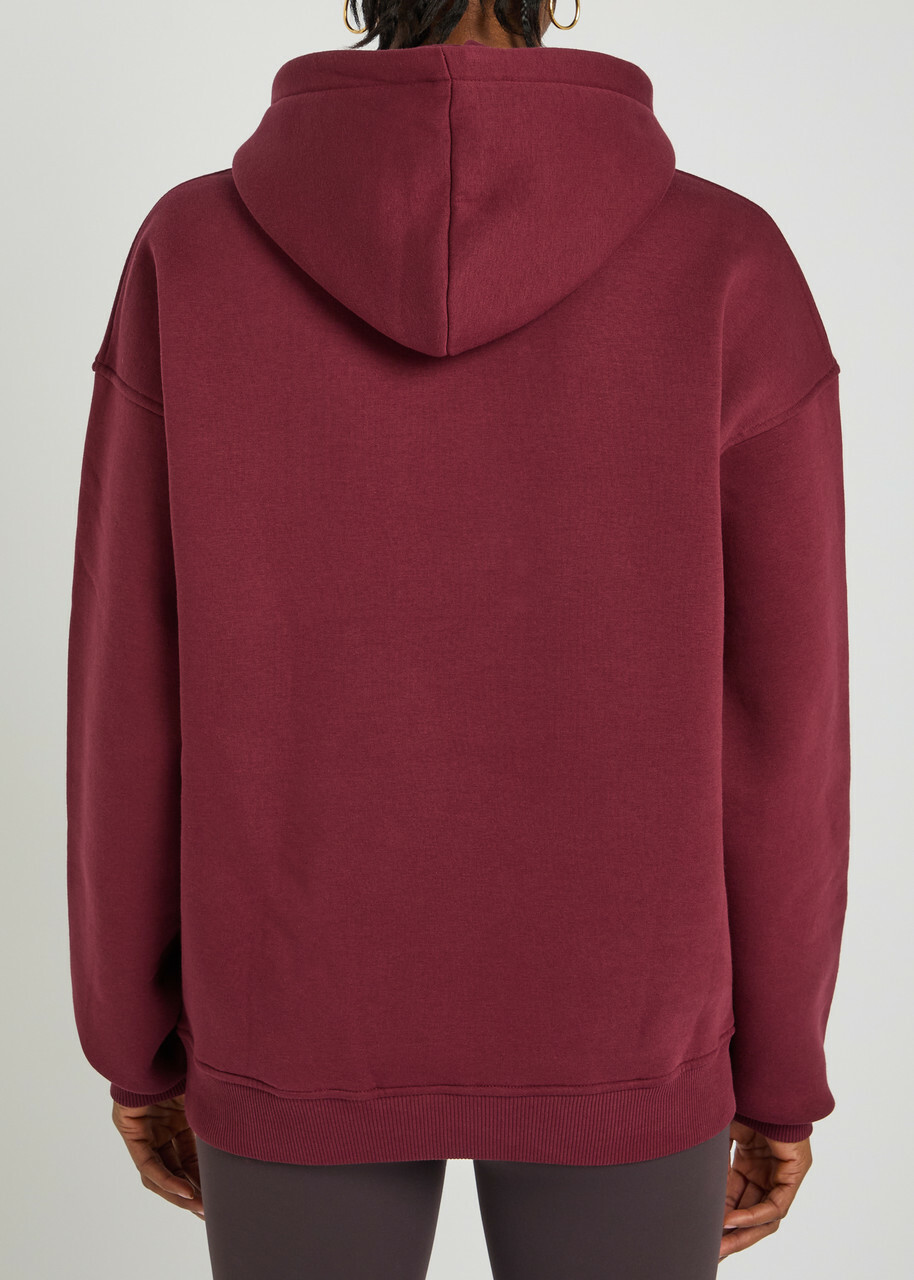 Tala Logo-embroidered Hooded Cotton-blend Sweatshirt Dark Red
