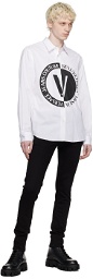 Versace Jeans Couture White Printed Shirt