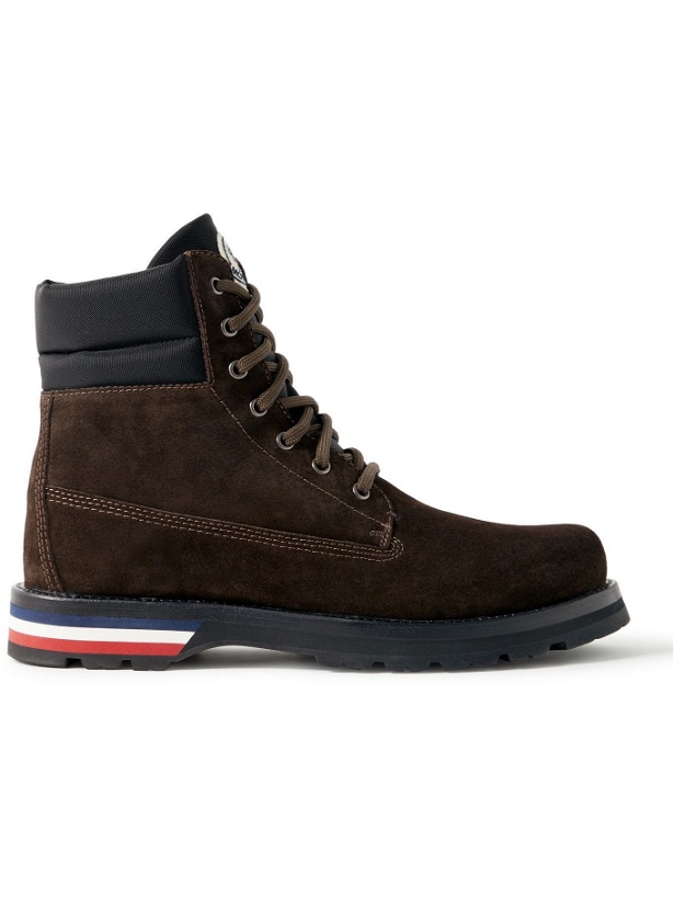 Photo: Moncler - Vancouver Shell-Trimmed Suede Hiking Boots - Brown
