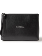 Balenciaga - Cash Logo-Print Full-Grain Leather Pouch