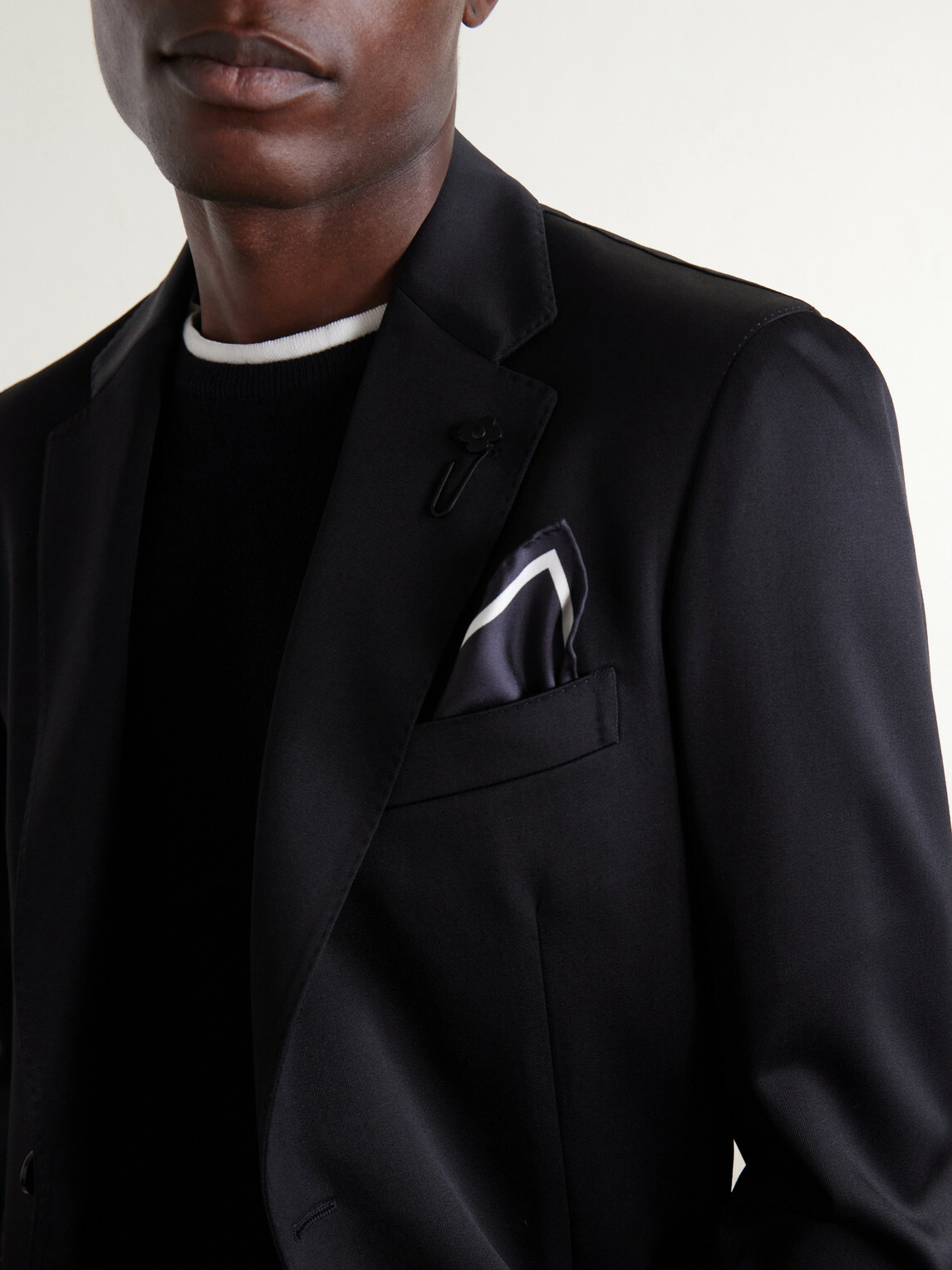 Lardini - Wool-Gabardine Suit Jacket - Black