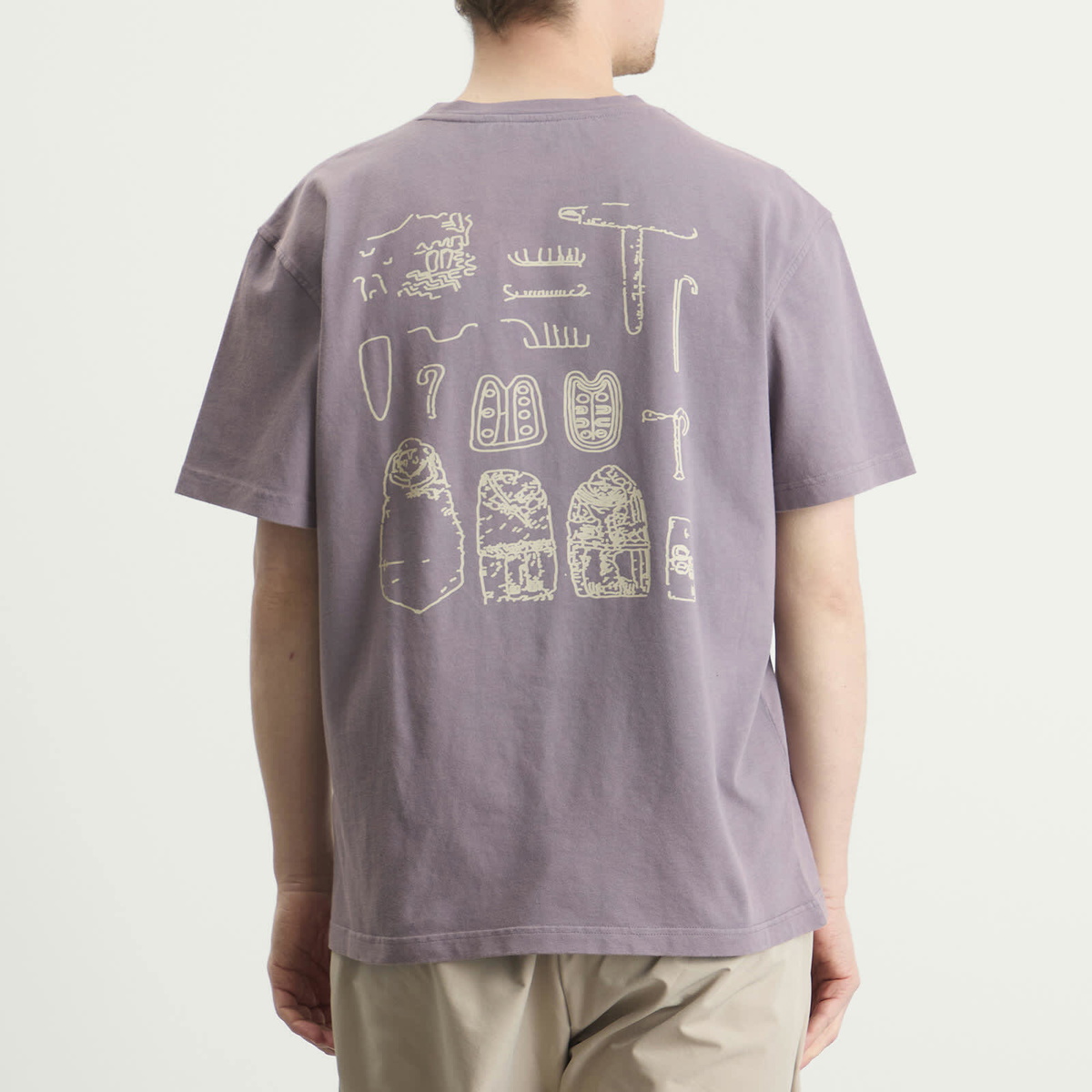 KA_YO_Prototype Men's Boxy Washed Graphic T-Shirt in Sparrow