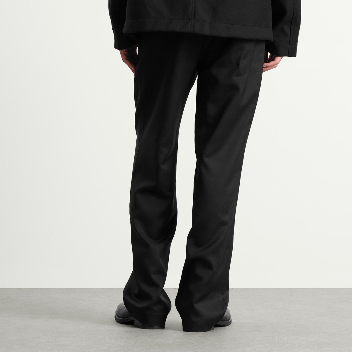 Casablanca Men's Workwear Wool Belt Loop Trouser in Black