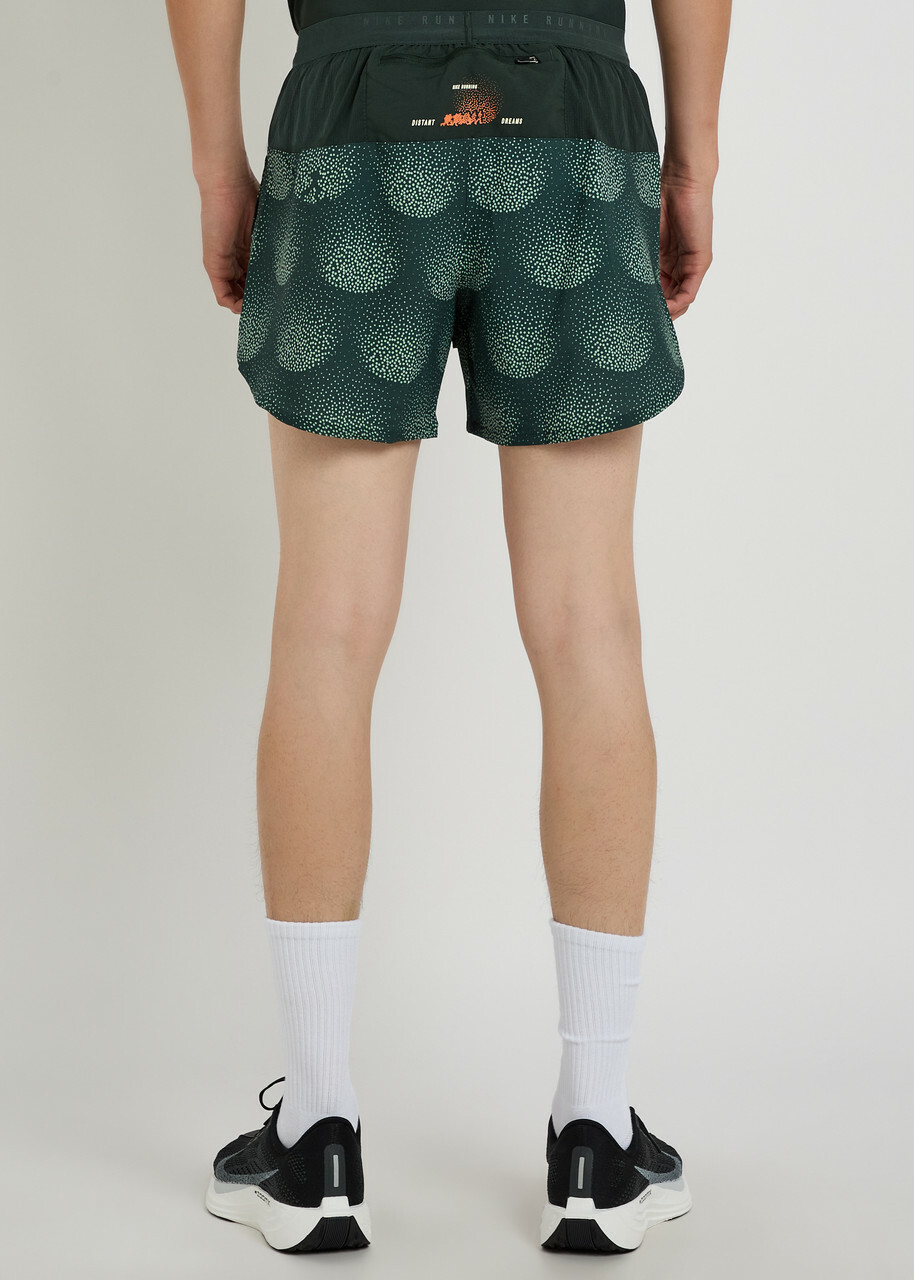 Nike Stride Dri-fit 5" Printed Running Shorts Green