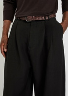 Studio Nicholson Line Pleated Linen and Wool-blend Trousers Black