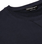 Alexander McQueen - Appliquéd Striped Loopback Cotton-Jersey Sweatshirt - Men - Navy