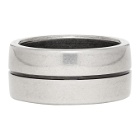 Givenchy Silver and Black Signature Logo Ring