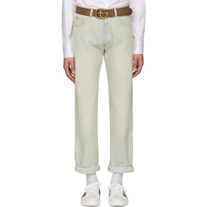 Photo: Gucci Blue Bleached Jeans 