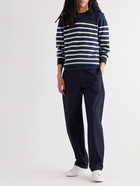 A.P.C. - Travis Striped Wool and Cotton-Blend Sweater - Blue