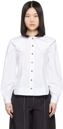 GANNI White Frill Collar Shirt