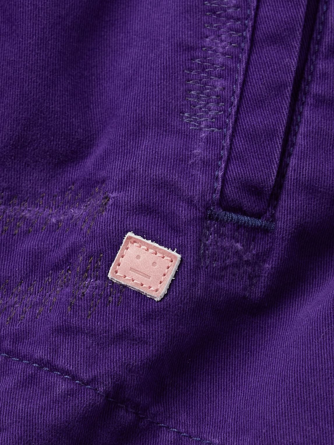 Acne Studios - Appliquéd Distressed Organic Cotton-Twill Jacket - Purple