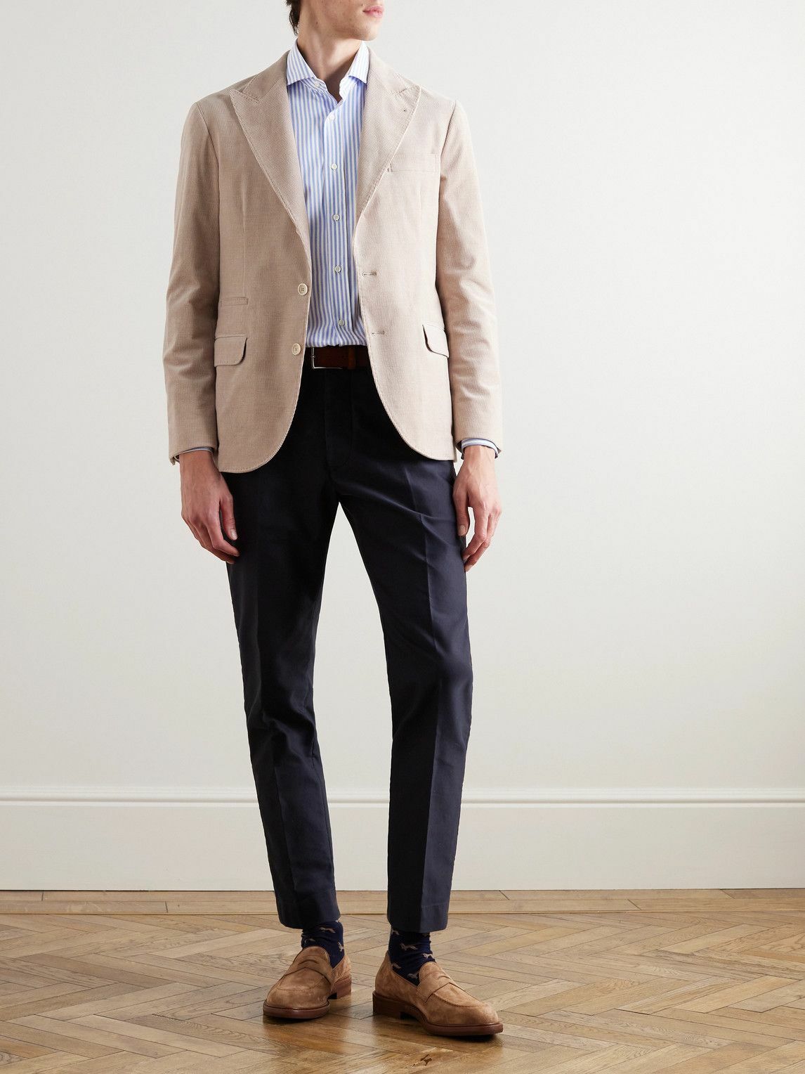 トップス BRUNELLO CUCINELLI Cotton Shirts SLIM Brunello Cucinelli - Slim-Fit Striped Cotton Oxford Shirt