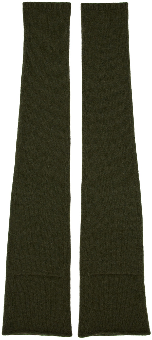 Rick Owens Green Cashmere Arm Warmers Rick Owens