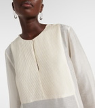 Tory Burch Pleated linen and silk kaftan
