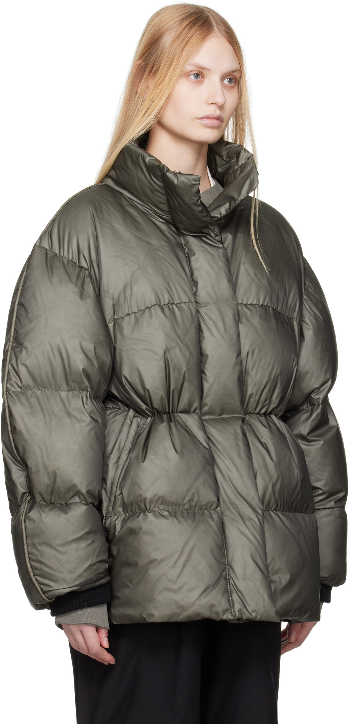 Acne Quilted Down Jacket Brown Acne Quilted Down Coat Acne Studios 