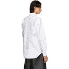 Thom Browne White Skeleton Point Collar Shirt