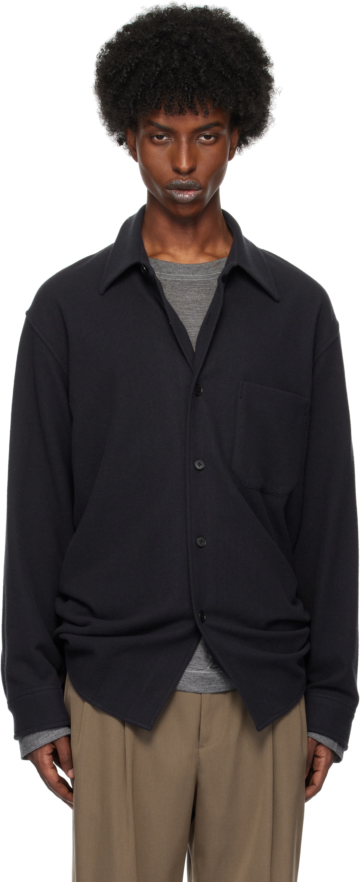 トップス BRUSHED SUPER FINE WOOL FLANNEL SHIRT Brushed Super Fine Wool Flannel Shirt – La Garçonne