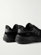 New Balance - 990 V6 Leather-Trimmed Suede and Mesh Sneakers - Black