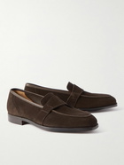 George Cleverley - Owen Suede Penny Loafers - Brown